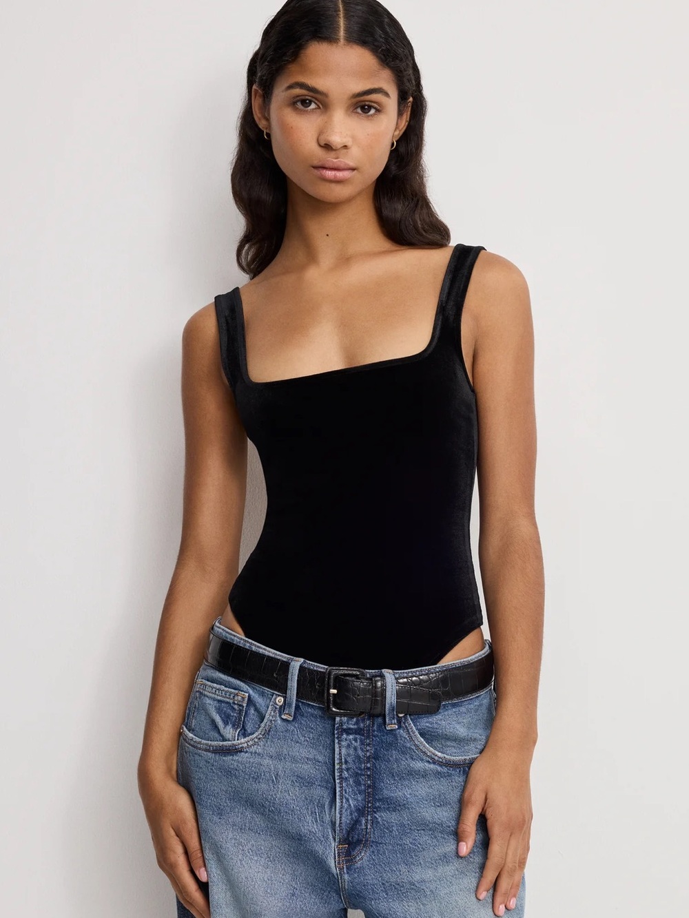 Good American Modern Velvet Tank Bodysuit Size 1